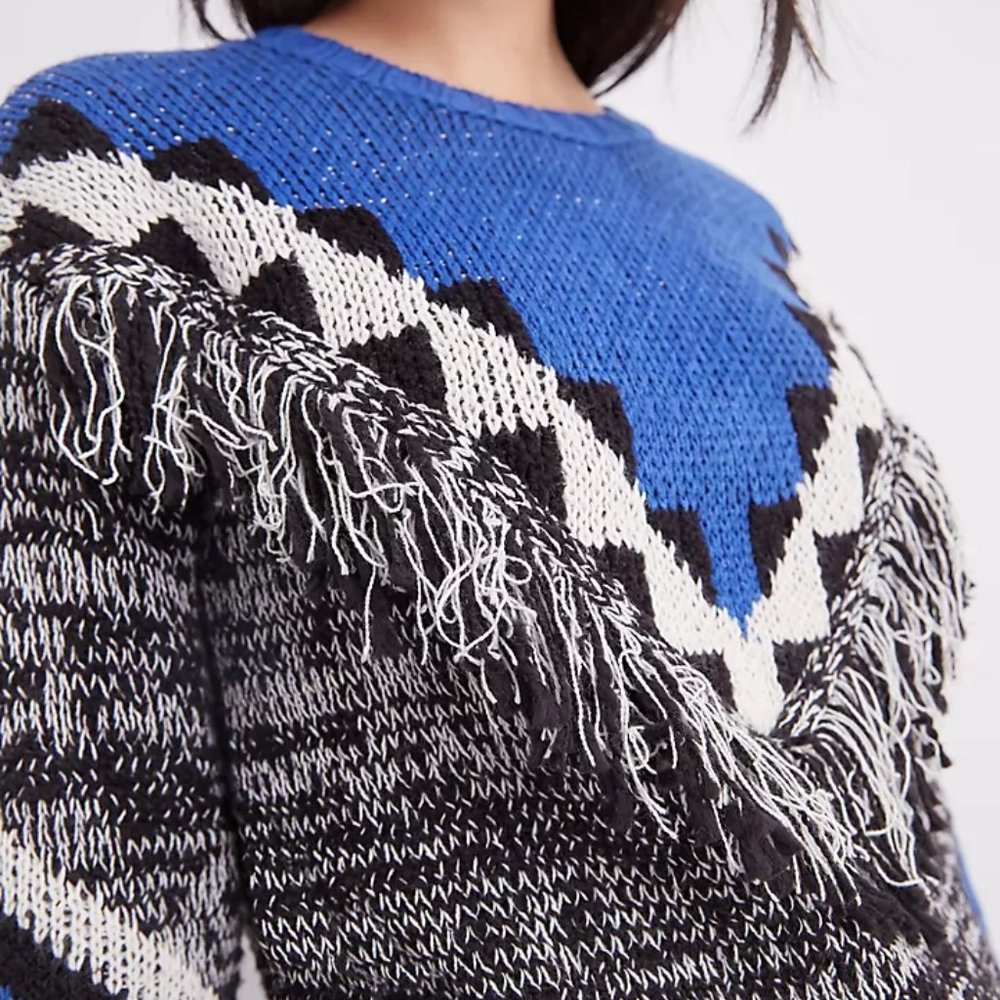 Anthropologie Miska Fringed Sweater new with tag - Picture 4 of 9